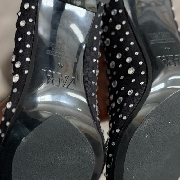 Zara Black Rhinestone Knee-High Boots- Brand New- Size 40- (9) - Picture 4 of 9